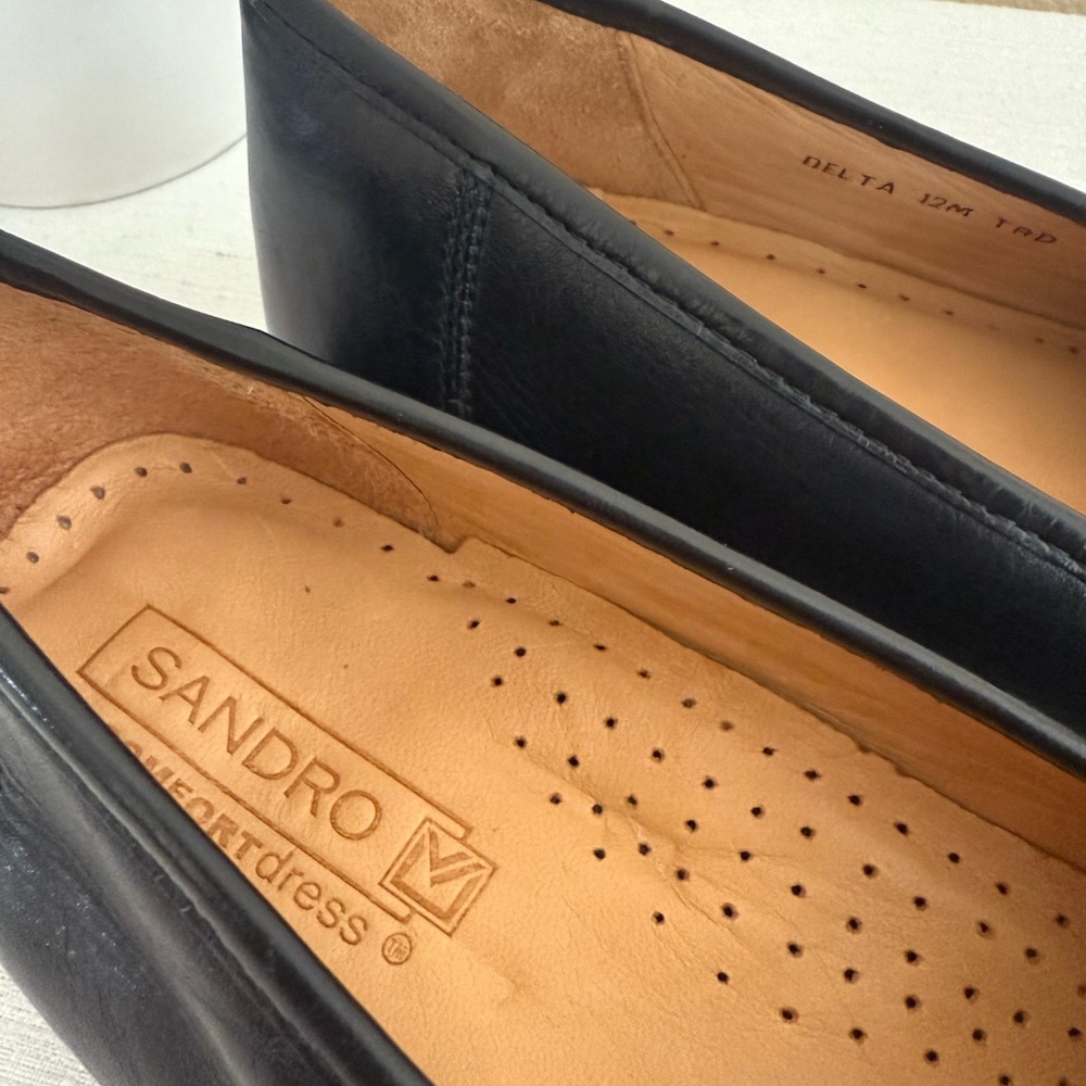 SANDRO Comfort Dress Delta Classic Black Leather Dressy Loafers - Picture 15 of 15